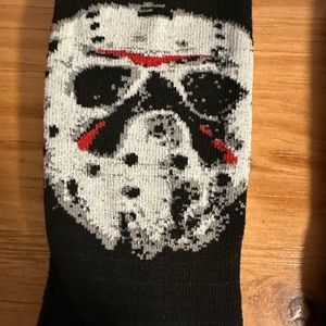 Friday The 13th Jason Vorhees Hockey Mask Crew Socks Shoe Size 8-12 NWT